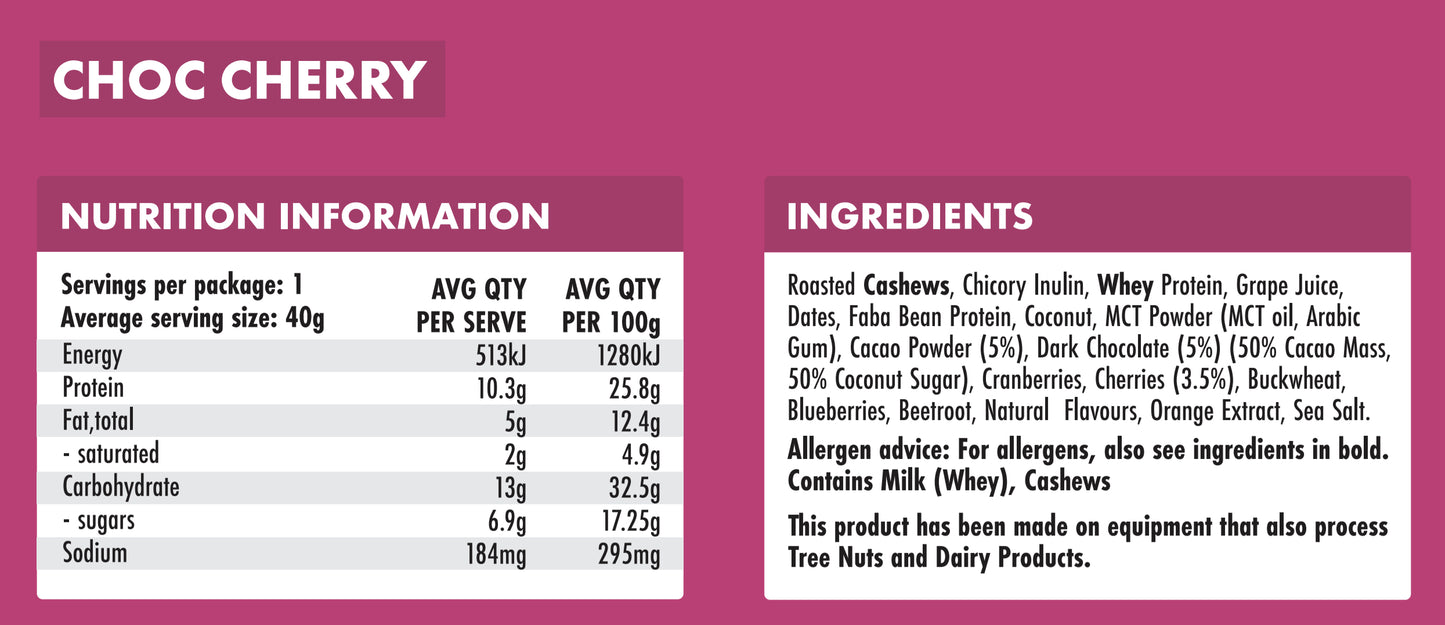 Choc Cherry Protein Energy Ball 12 Box Pack